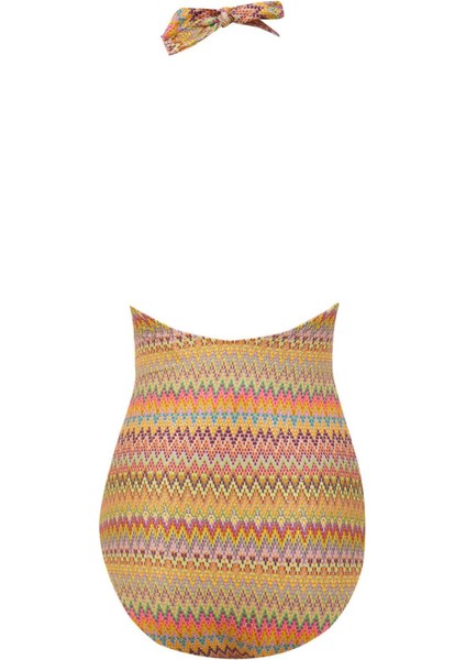 Ayje x DeFacto Boyundan Bağlamalı Desenli Mayo C6158AX24HS