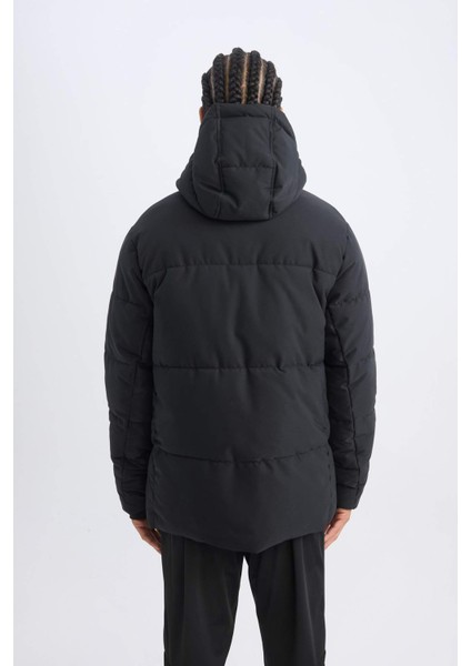 Fit Şişme Mont Su İtici Slim Fit Dar Kesim Kapüşonlu Fermuarlı Cepli A3519AX24WN