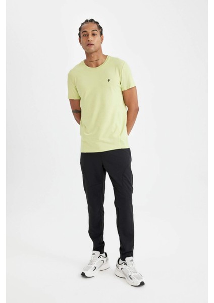 Sporcu Jogger Eşofman Altı Slim Fit Dar Kesim Dokuma Üç Cepli Fermuarlı Paça B2780AX24SM