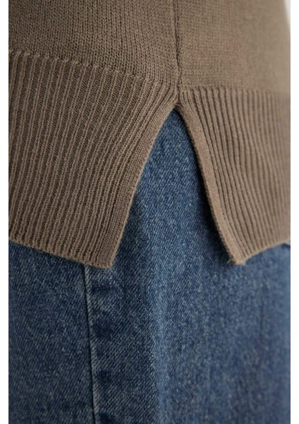 Regular Fit Yumuşak Dokulu Bisiklet Yaka Basic Düz Triko Kazak I6913AZ24WN