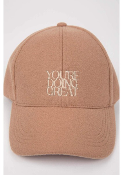 Kadın Nakışlı Dokuma Cap Şapka C6831AX24WN