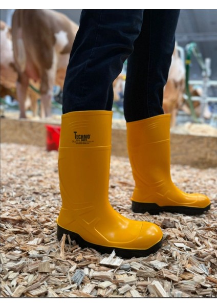 Boots Poliüretan Soğuğa Dayanıklı Kısa Çelik Burunlu Sarı Çizme