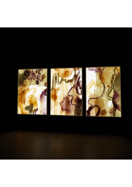 :temperli Cam Üçlü Set Tablo, Tablo, Üçlü Tablo, Uv Baskı, Cam Tablo, 3’lü Set, CUT015