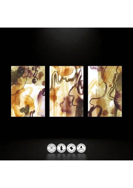 :temperli Cam Üçlü Set Tablo, Tablo, Üçlü Tablo, Uv Baskı, Cam Tablo, 3’lü Set, CUT015