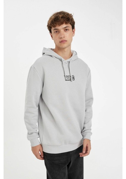 Marvel Logo Only Regular Fit Kapüşonlu Sweatshirt C6513AX24AU