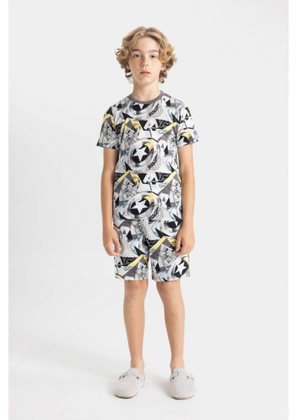 Erkek Çocuk Marvel Avengers Pijama Takımı Kısa Kollu Üst Şort C5504A824SM