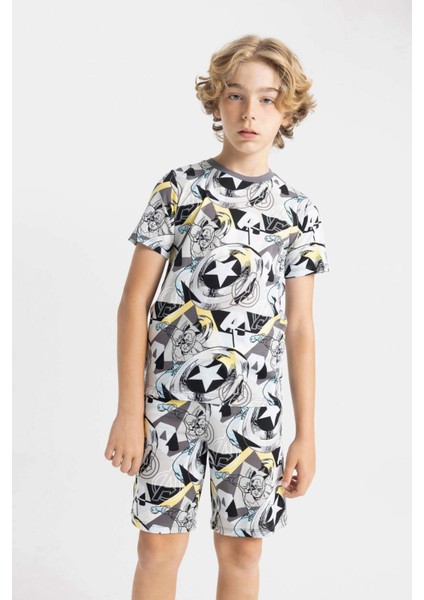 Erkek Çocuk Marvel Avengers Pijama Takımı Kısa Kollu Üst Şort C5504A824SM