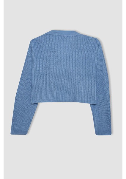 Regular Fit V Yaka Basic Düz Düğmeli Triko Hırka U2052AZ24AU