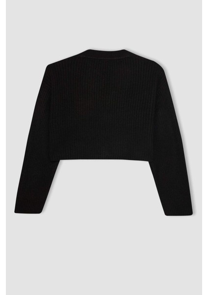 Regular Fit V Yaka Basic Düz Düğmeli Triko Hırka U2052AZ24AU