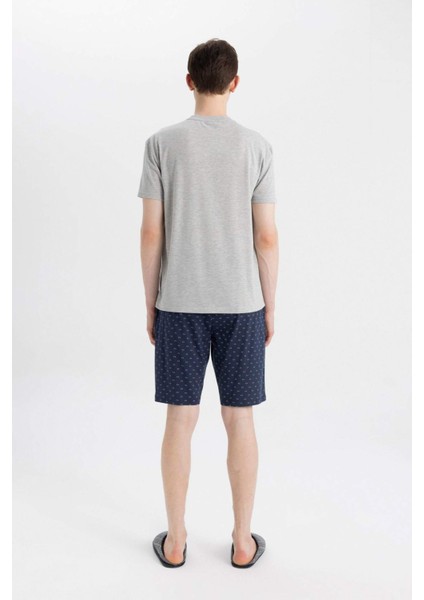 Regular Fit Pijama Takımı Bisiklet Yaka Kısa Kollu Üst Şort Alt C2869AX24SM
