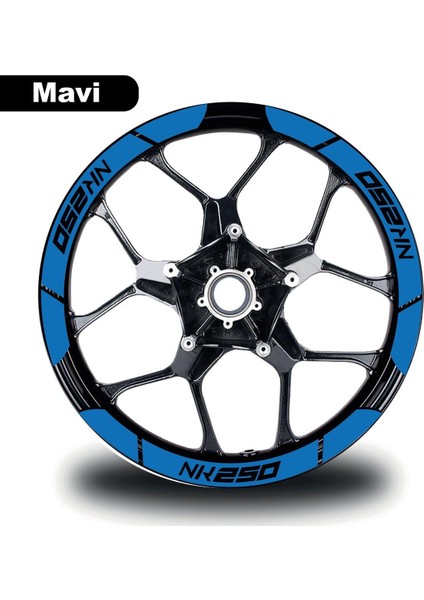 Mavi Cf Moto 250 Nk Geniş Jant Sticker Etiket Modeli