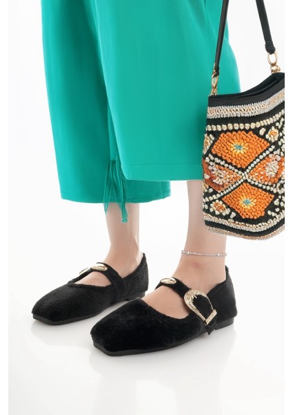 Kadın Babet Siyah Hafif Rahat Şık Iş Ofis Günlük Ayakkabı fırsatları