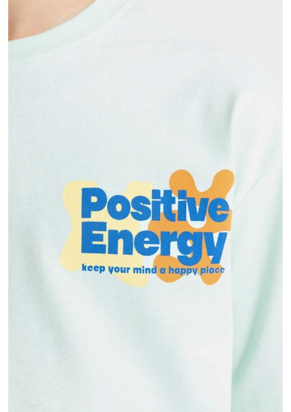 Erkek Çocuk Bisiklet Yaka Baskılı Kısa Kollu Tişört C4661A824HS