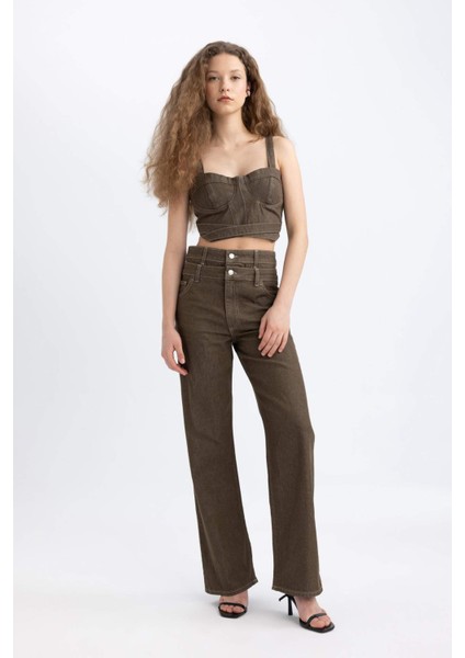 90's Wide Leg Yüksek Bel Geniş Bol Paça Uzun Jean Pantolon C4771AX24SP