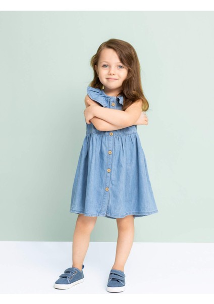 Kız Bebek Kolsuz Jean Elbise C5969A524SM