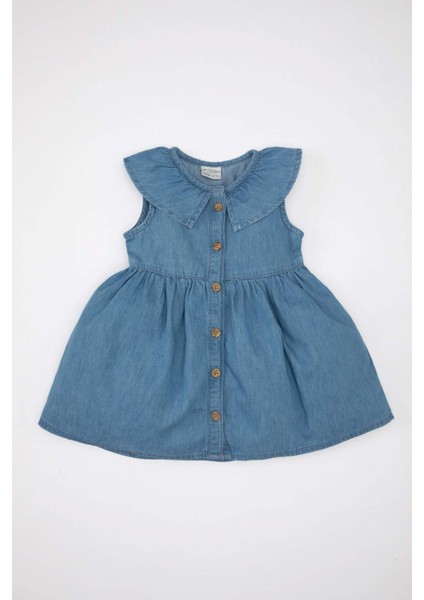 Kız Bebek Kolsuz Jean Elbise C5969A524SM