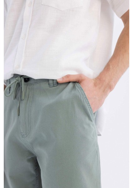 %100 Pamuk Regular Fit Düz Paça Gabardin Bermuda Şort C5397AX24SM