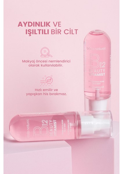 Beauty Vitamist B12 Vitamini Gül Yüz Spreyi Canlandırıcı Etki 100 ml Tüm Cilt Tipleri İçin fırsatları