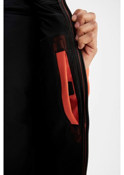 Fit Su İtici Softshell Polar Regular Fit Kapüşonlu Fermuarlı Mevsimlik Baharlık Yağmurluk A2122AX24AU