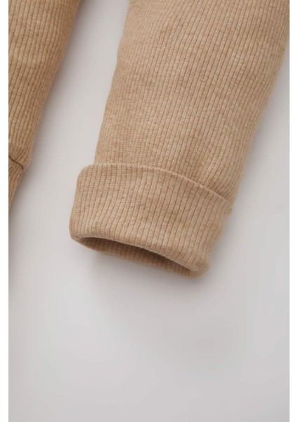 Erkek Bebek 3'lü Takım Fitilli Kaşkorse Çıtçıtlı Kısa Kollu Body Alt Fular