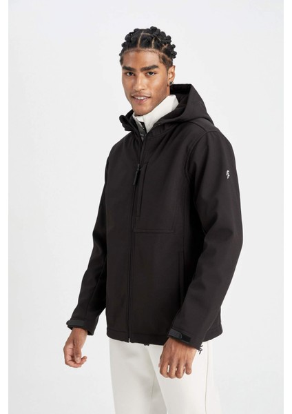 Softshell Mont Su İtici Rüzgara Karşı Koruyan Kapüşonlu Fermuarlı Cepli A2122AX24AU