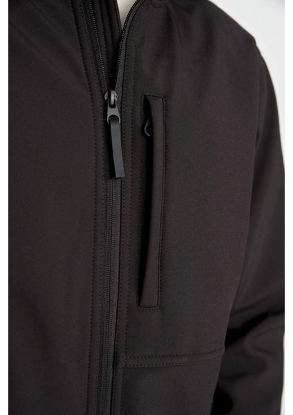 Softshell Mont Su İtici Rüzgara Karşı Koruyan Kapüşonlu Fermuarlı Cepli A2122AX24AU