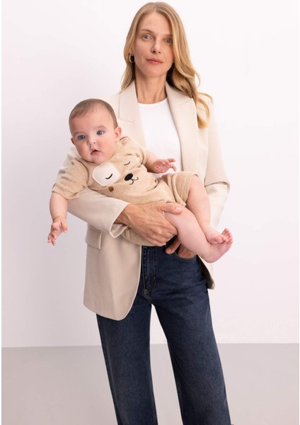 Erkek Bebek Yenidoğan Havlu Kumaş Kısa Kollu Tulum C5080A524SM