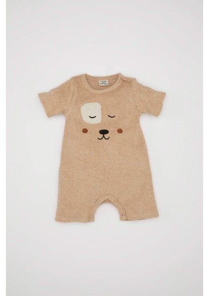 Erkek Bebek Yenidoğan Havlu Kumaş Kısa Kollu Tulum C5080A524SM