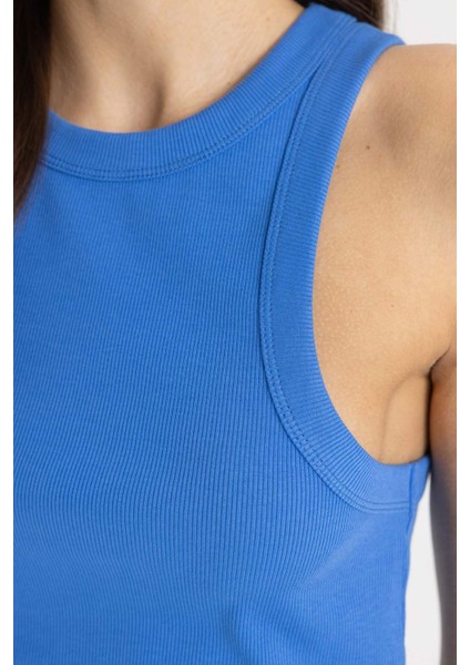 Slim Fit Dar Kesim Halter Yaka Fitilli Kaşkorse Atlet C4078AX24SP