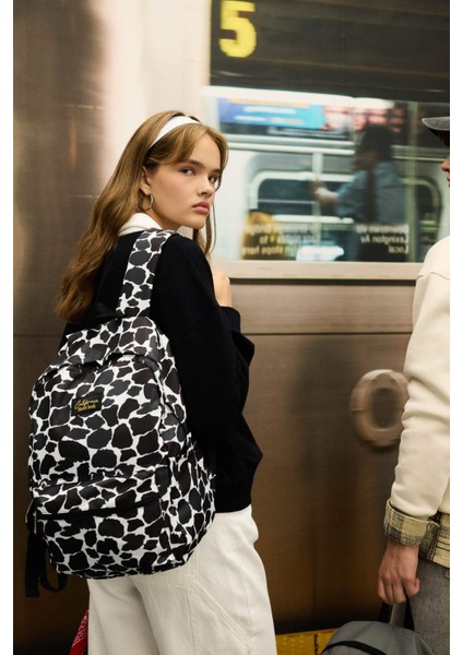 Kadın Leopar Desenli Okul Sırt Çantası C5603AXNS