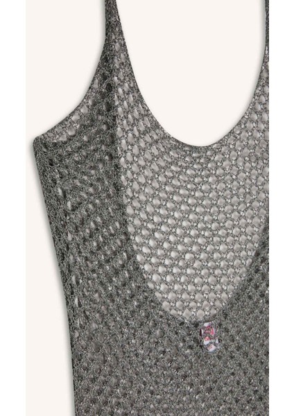 Regular Fit Kolsuz File Maxi Plaj Elbisesi-Fall in Love B6886AX24HS