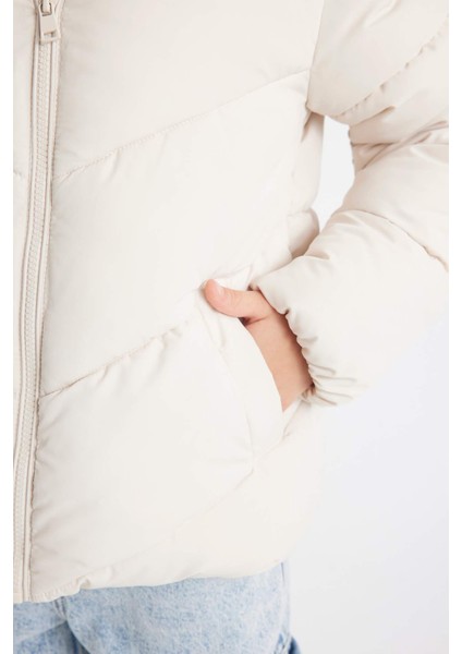 Kız Çocuk Su İtici Polar Astarlı Şişme Mont C5391A824AU