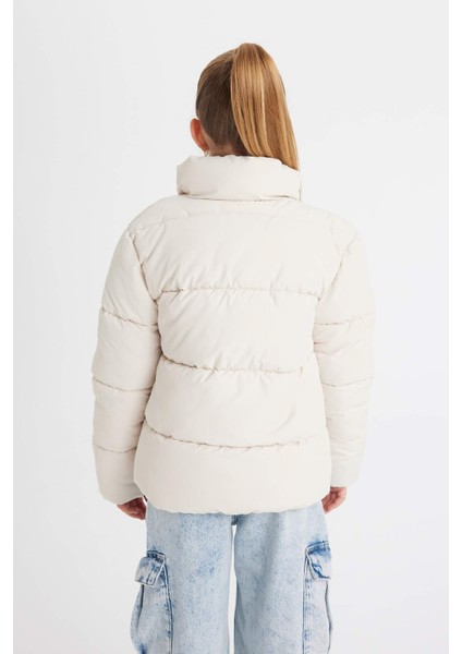 Kız Çocuk Su İtici Polar Astarlı Şişme Mont C5391A824AU