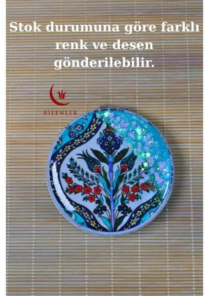 Cep Çanta Aynası,makyaj Aynası Etnik Desenli Dikdörtgen 6,5x8,5cm