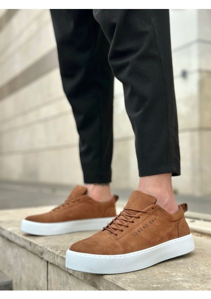 ET0104 Bağcıklı Taba Süet Beyaz Taban Spor Klasik Erkek Ayakkabı modelleri