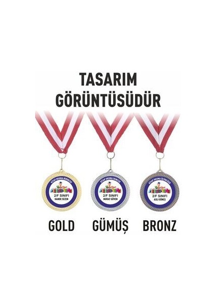 Kişiye Özel Gold Gümüş Bronz Birincilik Ikincilik Üçüncülük Madalya Seti