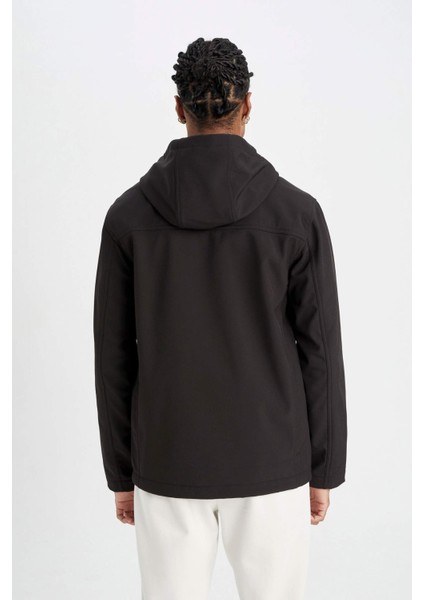 Fit Softshell Mont Su İtici Rüzgara Karşı Koruyan Kapüşonlu Fermuarlı Cepli A2122AX24AU