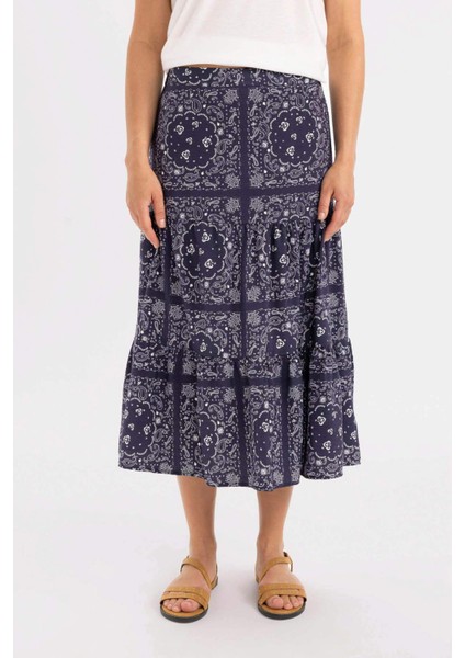 Desenli Aerobin Midi Etek