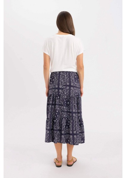 Desenli Aerobin Midi Etek