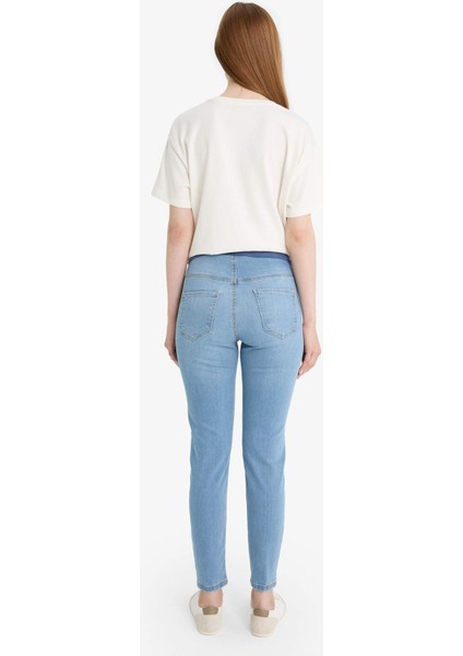 Skinny Fit Yüksek Bel Düz Paça Standart Boy Hamile Pantolon