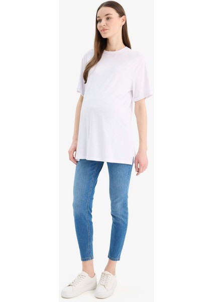 Skinny Fit Yüksek Bel Düz Paça Standart Boy Hamile Pantolon Z6882AZ24SP