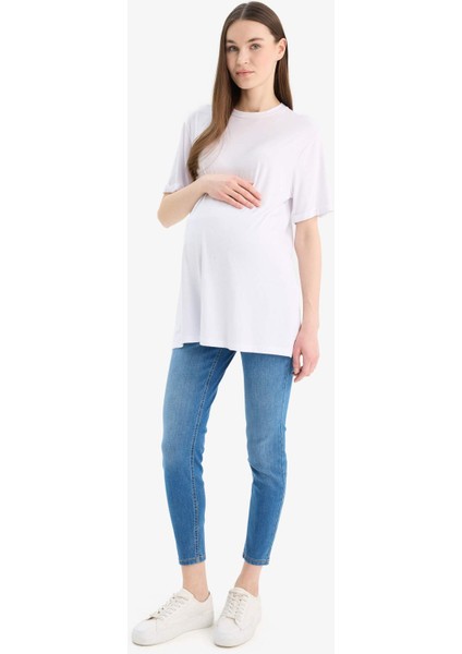 Skinny Fit Yüksek Bel Düz Paça Standart Boy Hamile Pantolon Z6882AZ24SP