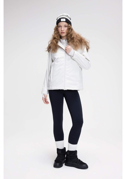 Fit Su Geçirmez Softshell Mont Rüzgar Geçirmez Kapüşonlu Cepli Fermuarlı C4959AX24WN