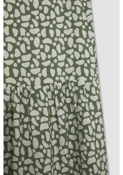 Desenli Aerobin Midi Etek