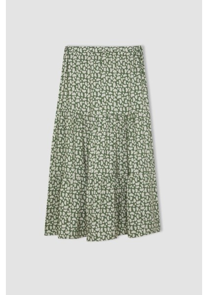 Desenli Aerobin Midi Etek