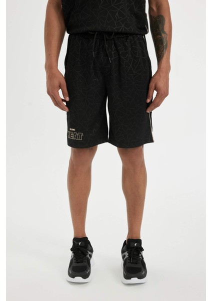 Fit NBA Miami Heat Standart Fit Kısa Paça Ağır Kumaş Şort B9922AX24SM