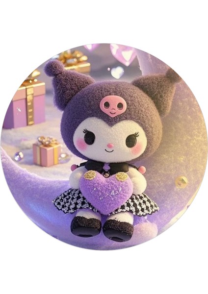 Yenilebilir Yuvarlak Pasta Resim Baskısı 20 cm Şekerli Kağıt Kuromi Temalı 120