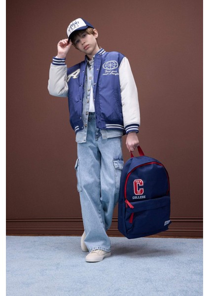 Unisex Çocuk Baskılı Oxford Okul Sırt Çantası C5542A8NS