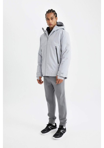 Fit Termometreli Mont Parka Su Geçirmez Rüzgar Geçirmez Slim Fit Dar Kesim Kapüşonlu Fermuarlı C6056AX24WN