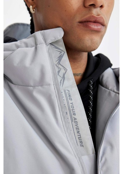 Fit Termometreli Mont Parka Su Geçirmez Rüzgar Geçirmez Slim Fit Dar Kesim Kapüşonlu Fermuarlı C6056AX24WN